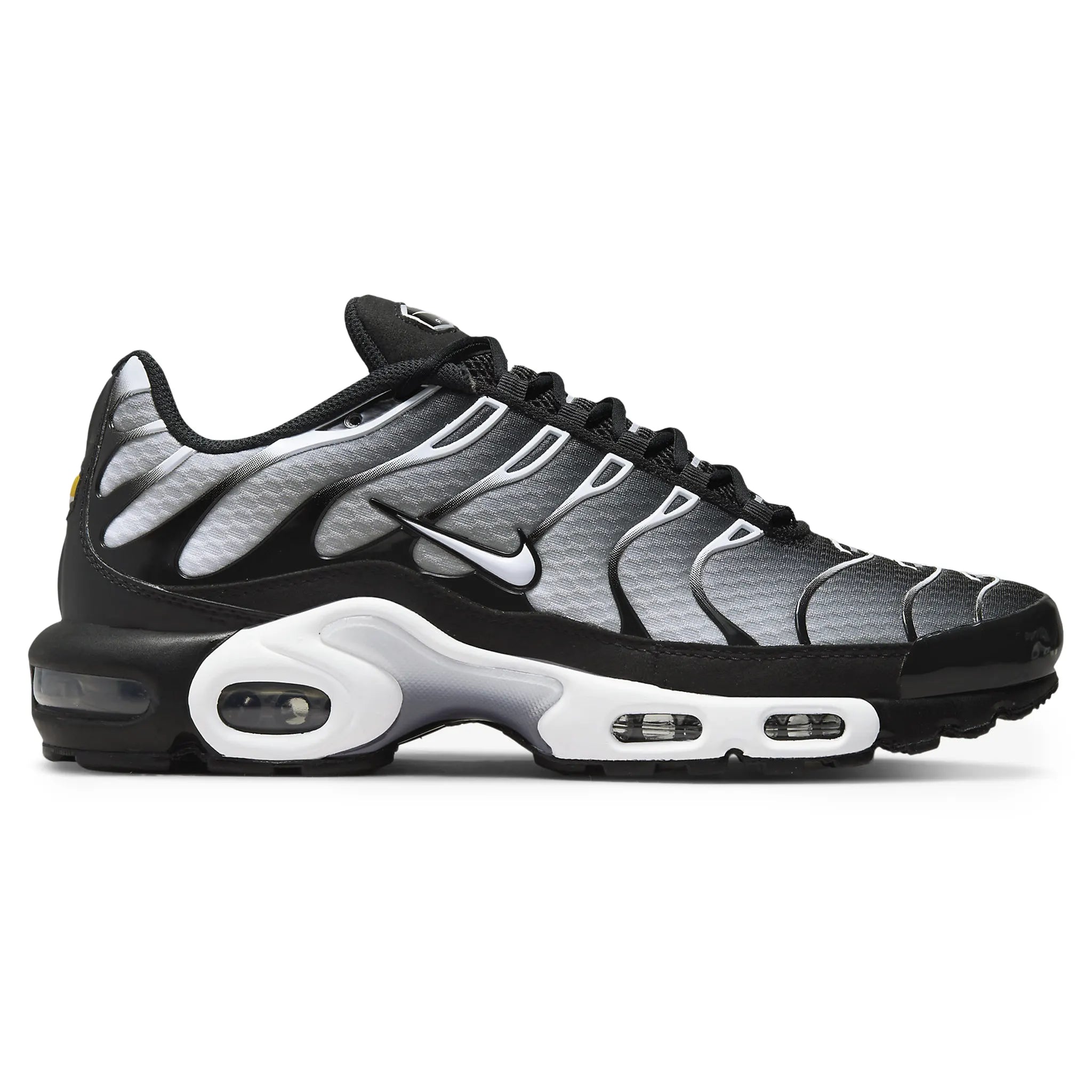 Side view of Nike Air Max Plus Black Metallic Silver DM0032-003